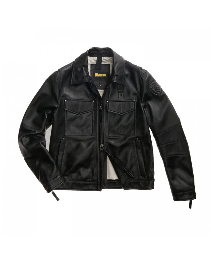 Giacca In Pelle Lucida Uomo Blauer Jones 26WBLUL01491007340
