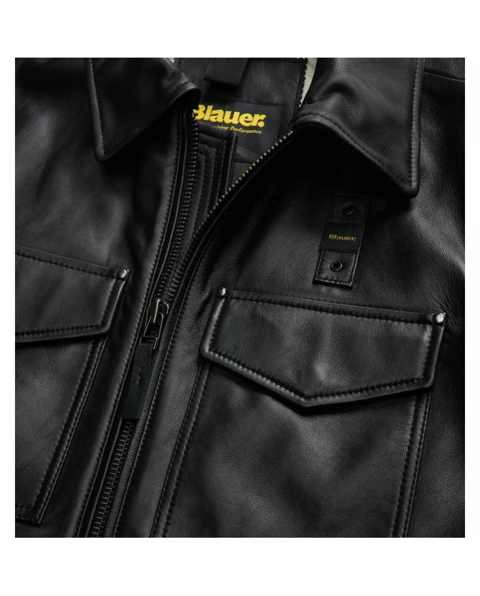 Giacca In Pelle Lucida Uomo Blauer Jones 26WBLUL01491007340