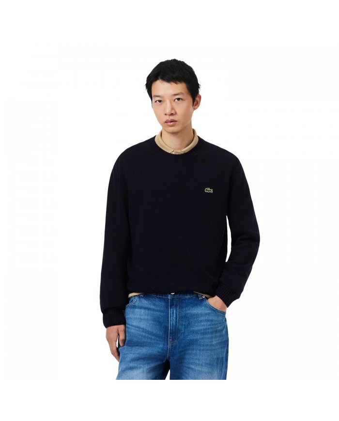 MAGLIONE UOMO LACOSTE IN LANA CARDATA
