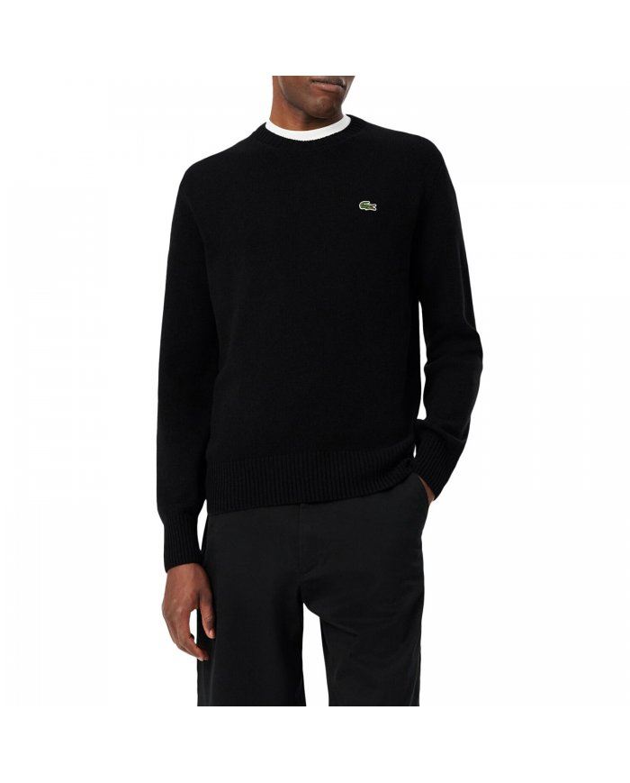 MAGLIONE UOMO LACOSTE IN LANA CARDATA